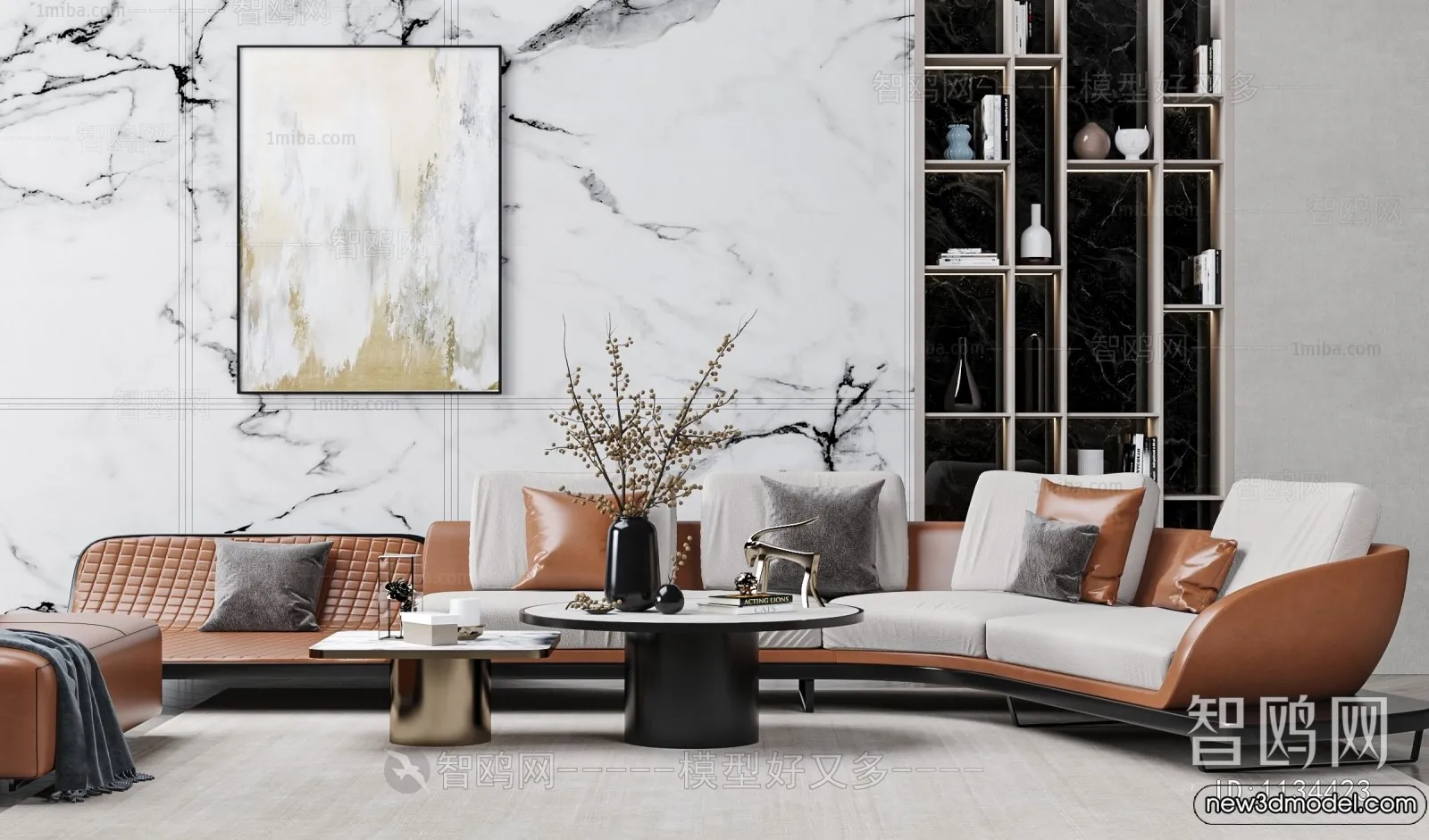 Sofa 3D Models - 3D Furniture for Living Room - 3D Interior - 268