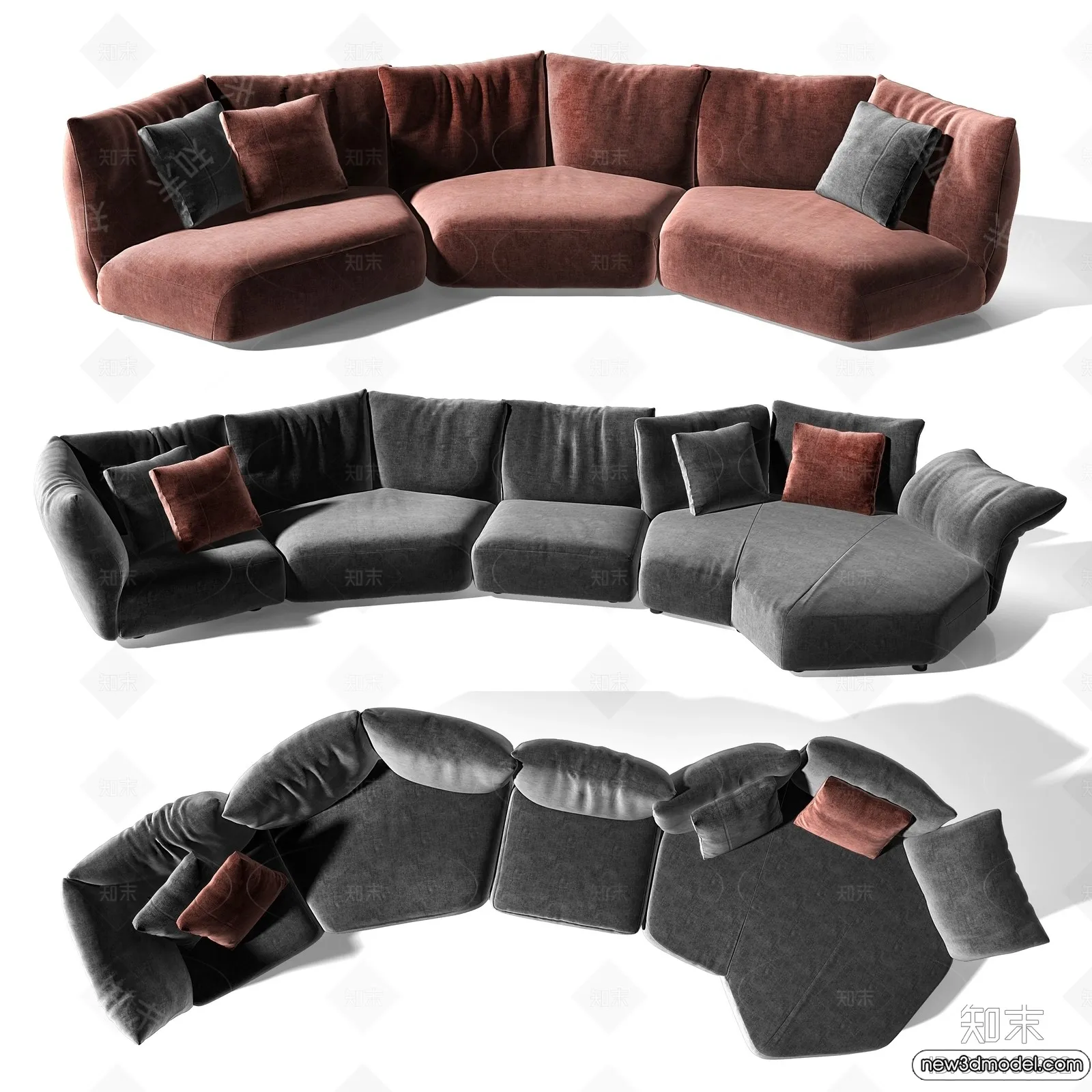 Sofa 3D Models - 3D Furniture for Living Room - 3D Interior - 276