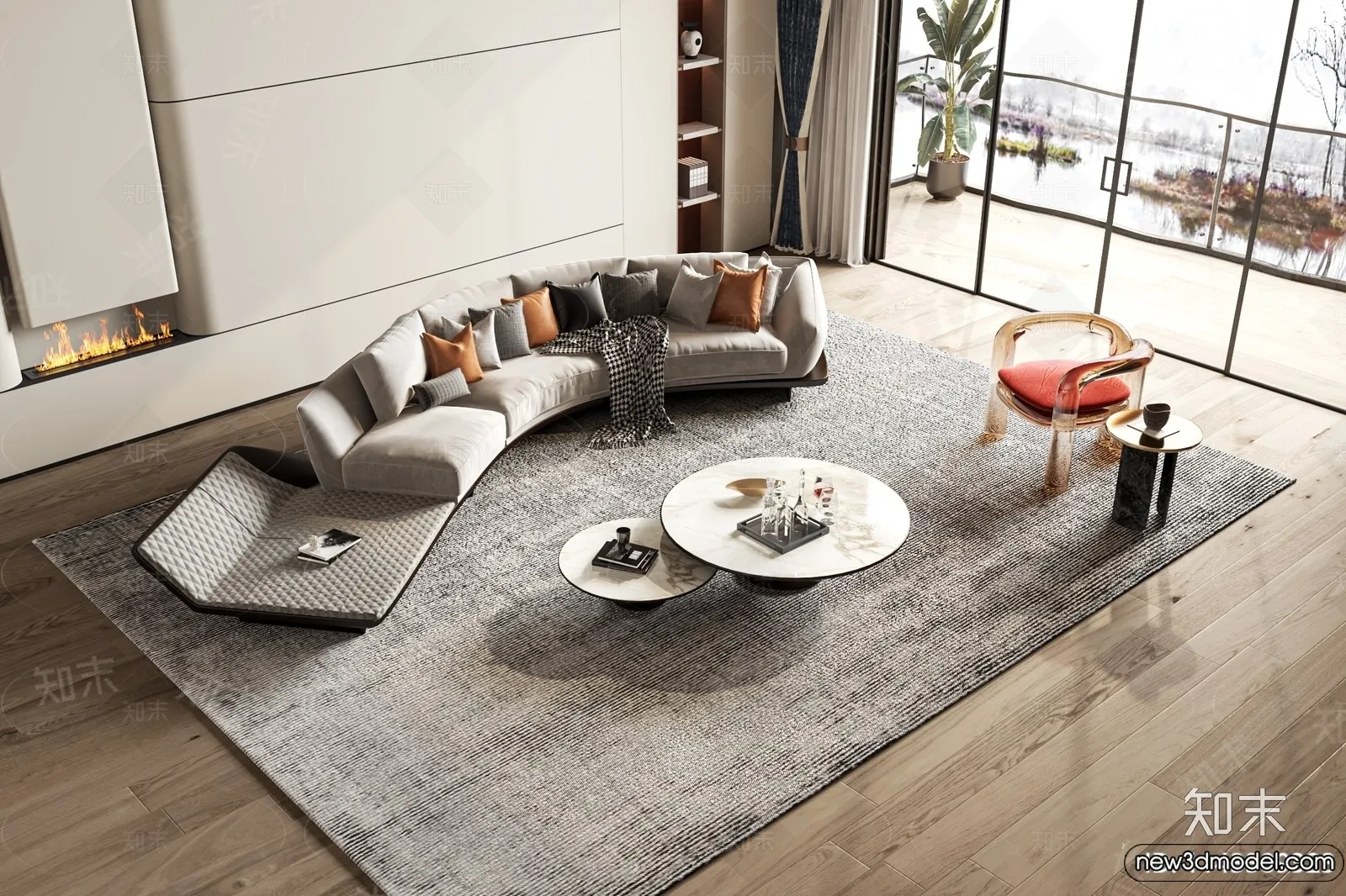 Sofa 3D Models - 3D Furniture for Living Room - 3D Interior - 279