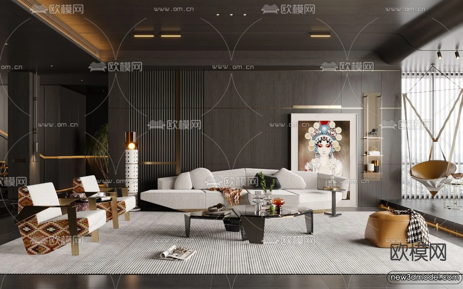 Sofa 3D Models - 3D Furniture for Living Room - 3D Interior - 281