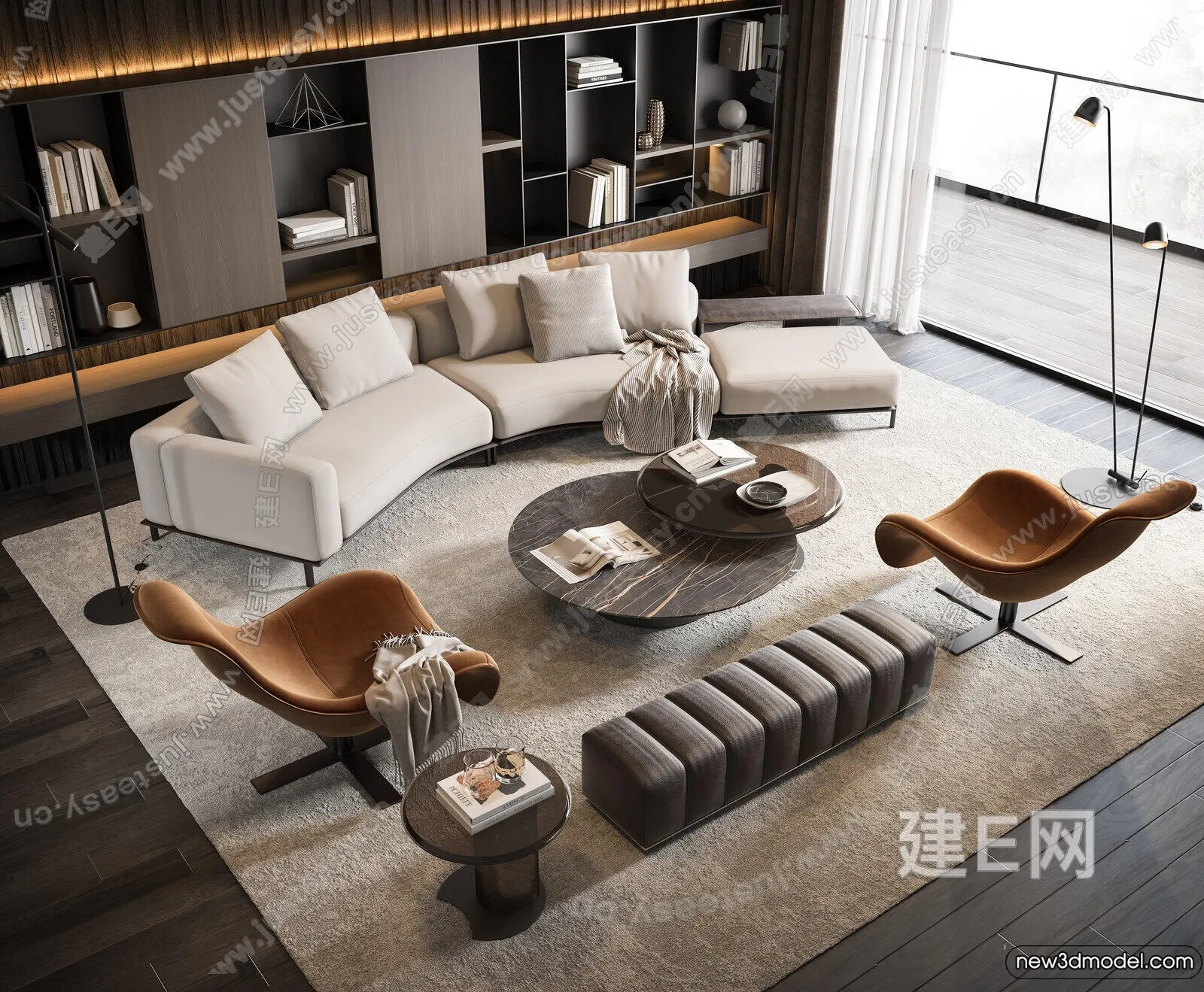 Sofa 3D Models - 3D Furniture for Living Room - 3D Interior - 283