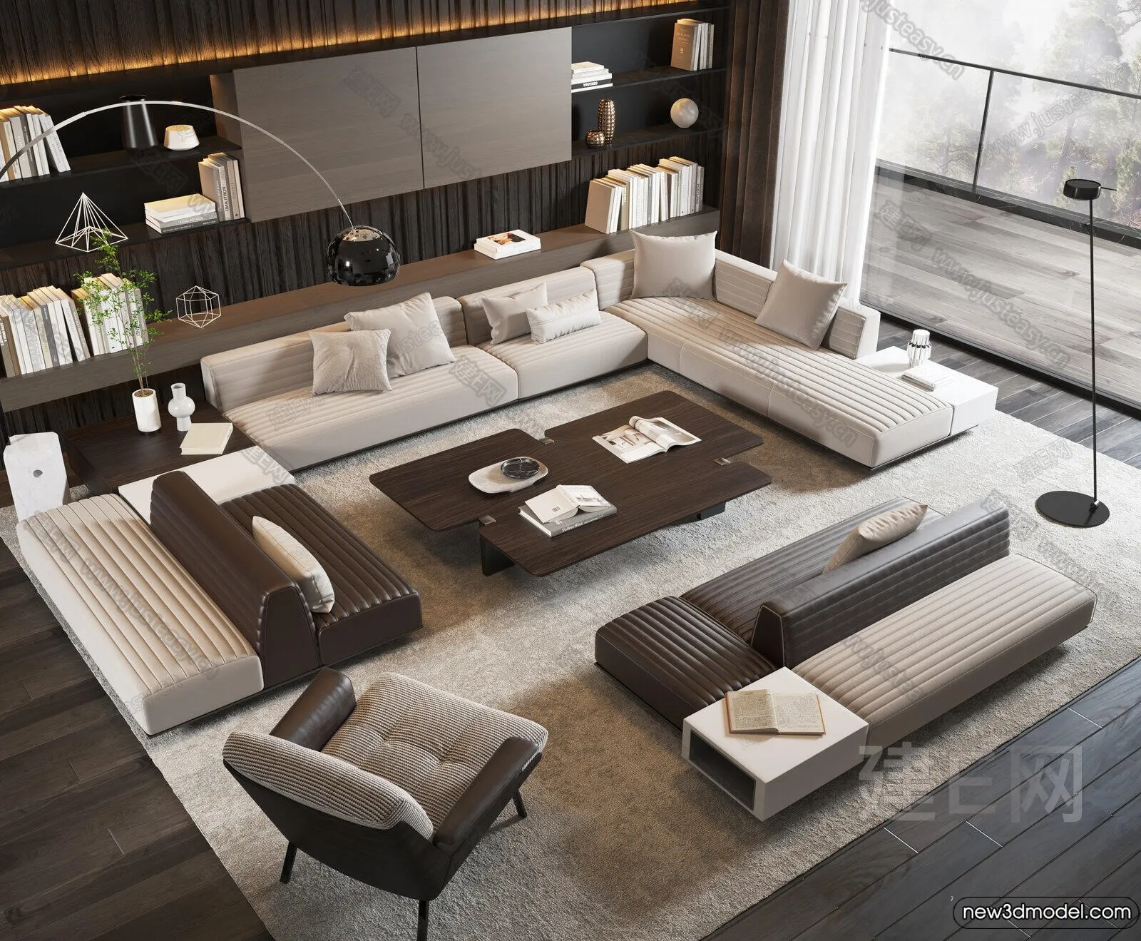 Sofa 3D Models - 3D Furniture for Living Room - 3D Interior - 284