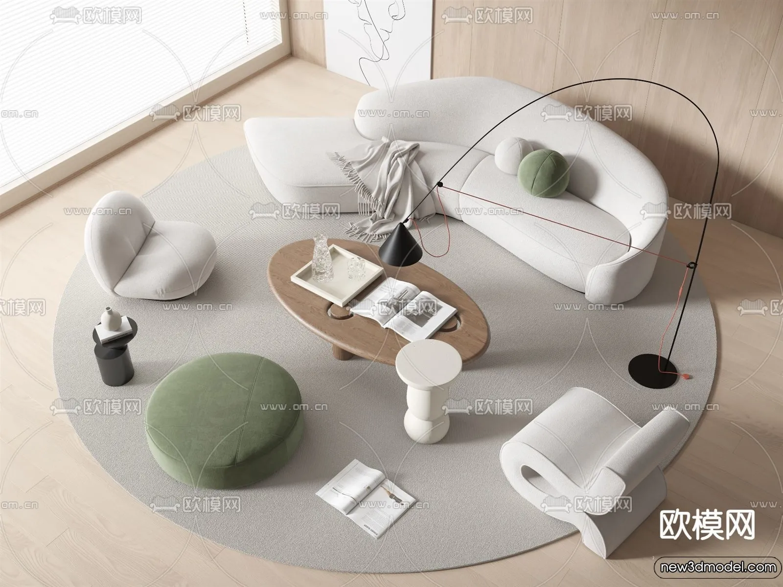 Sofa 3D Models - 3D Furniture for Living Room - 3D Interior - 285