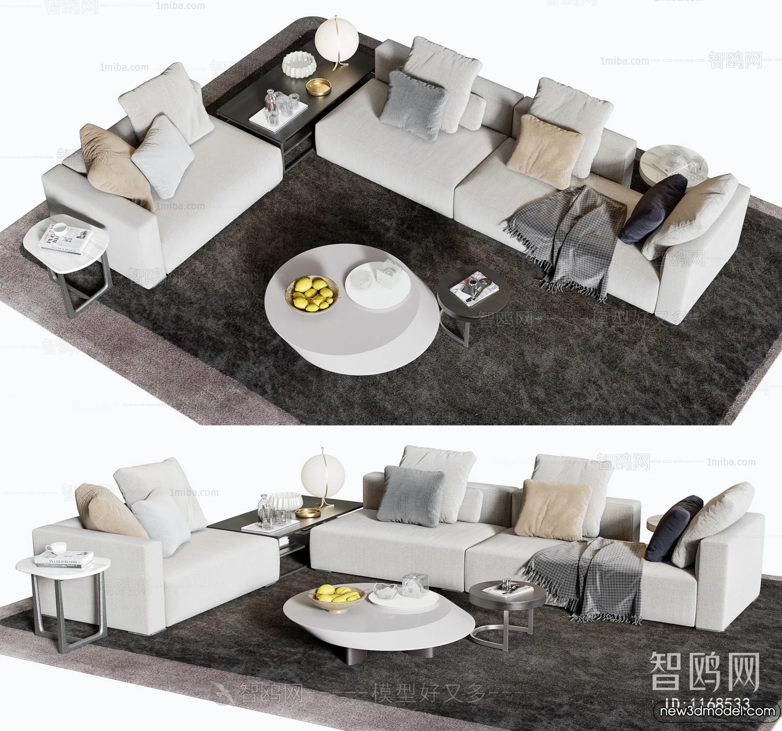 Sofa 3D Models - 3D Furniture for Living Room - 3D Interior - 290