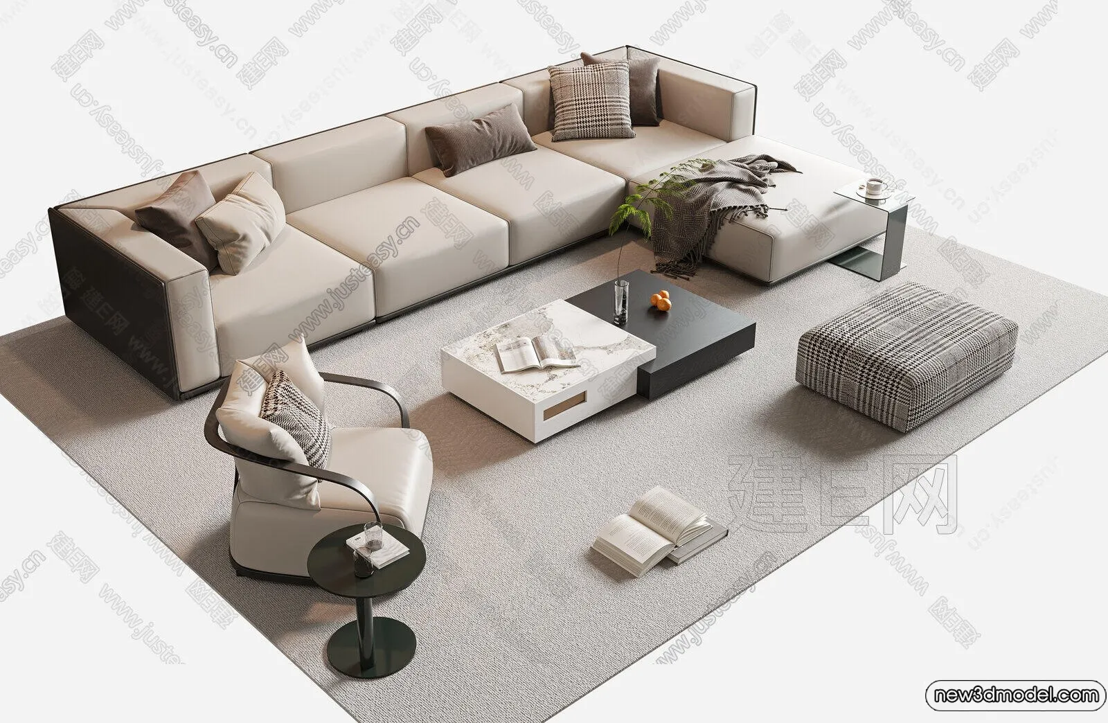 Sofa 3D Models - 3D Furniture for Living Room - 3D Interior - 291