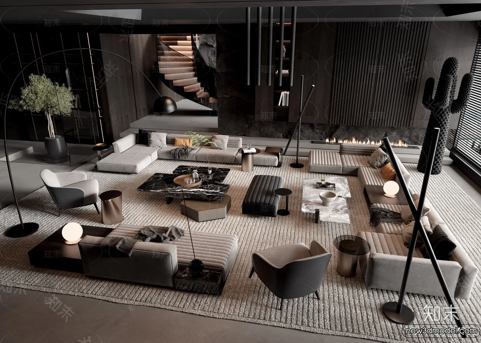 Sofa 3D Models - 3D Furniture for Living Room - 3D Interior - 295