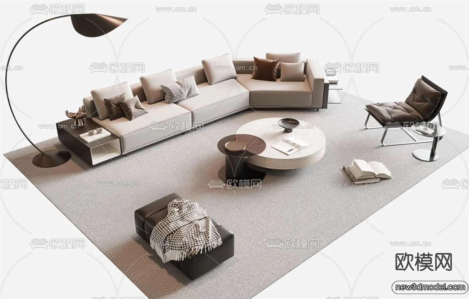 Sofa 3D Models - 3D Furniture for Living Room - 3D Interior - 296