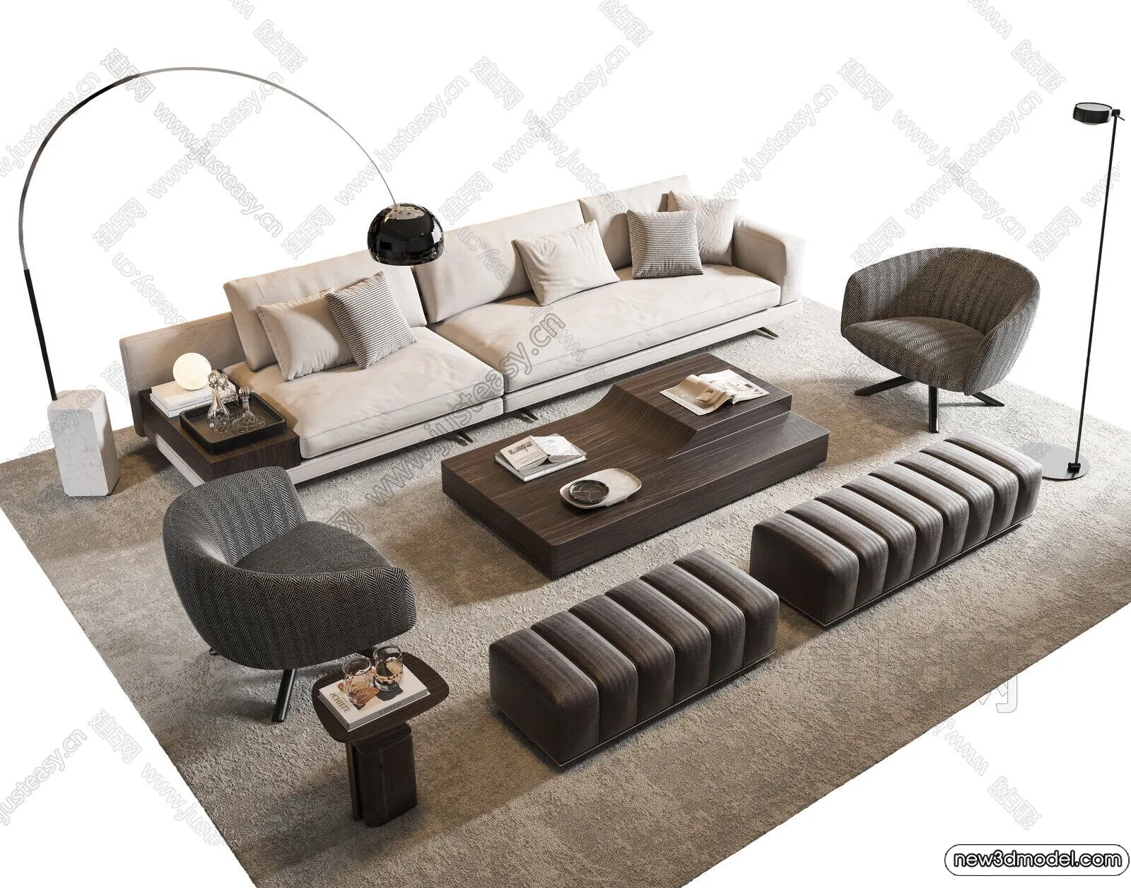 Sofa 3D Models - 3D Furniture for Living Room - 3D Interior - 298