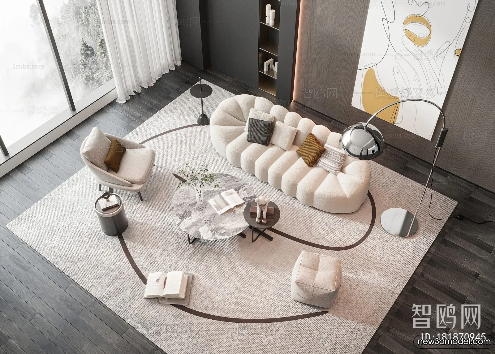 Sofa 3D Models - 3D Furniture for Living Room - 3D Interior - 301