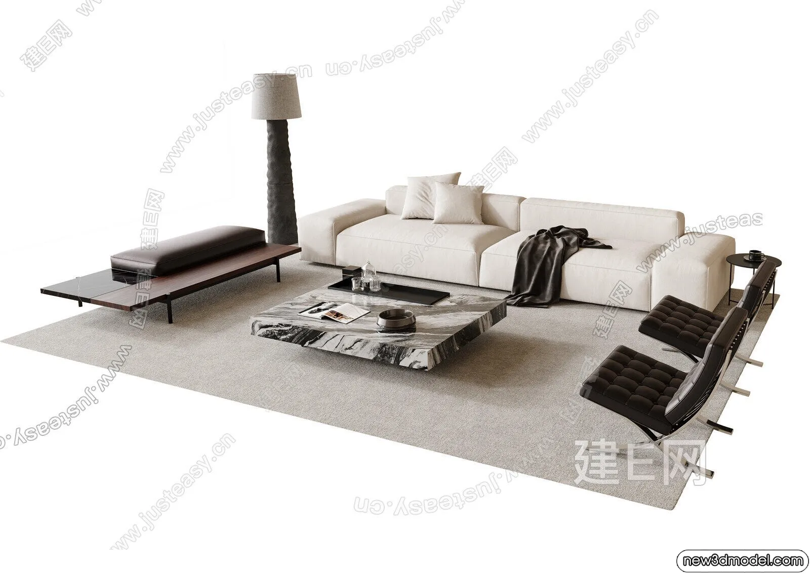 Sofa 3D Models - 3D Furniture for Living Room - 3D Interior - 303