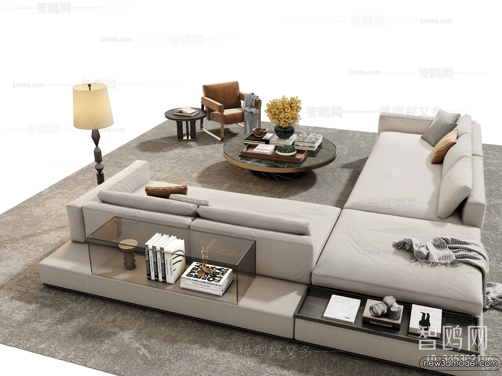 Sofa 3D Models - 3D Furniture for Living Room - 3D Interior - 304