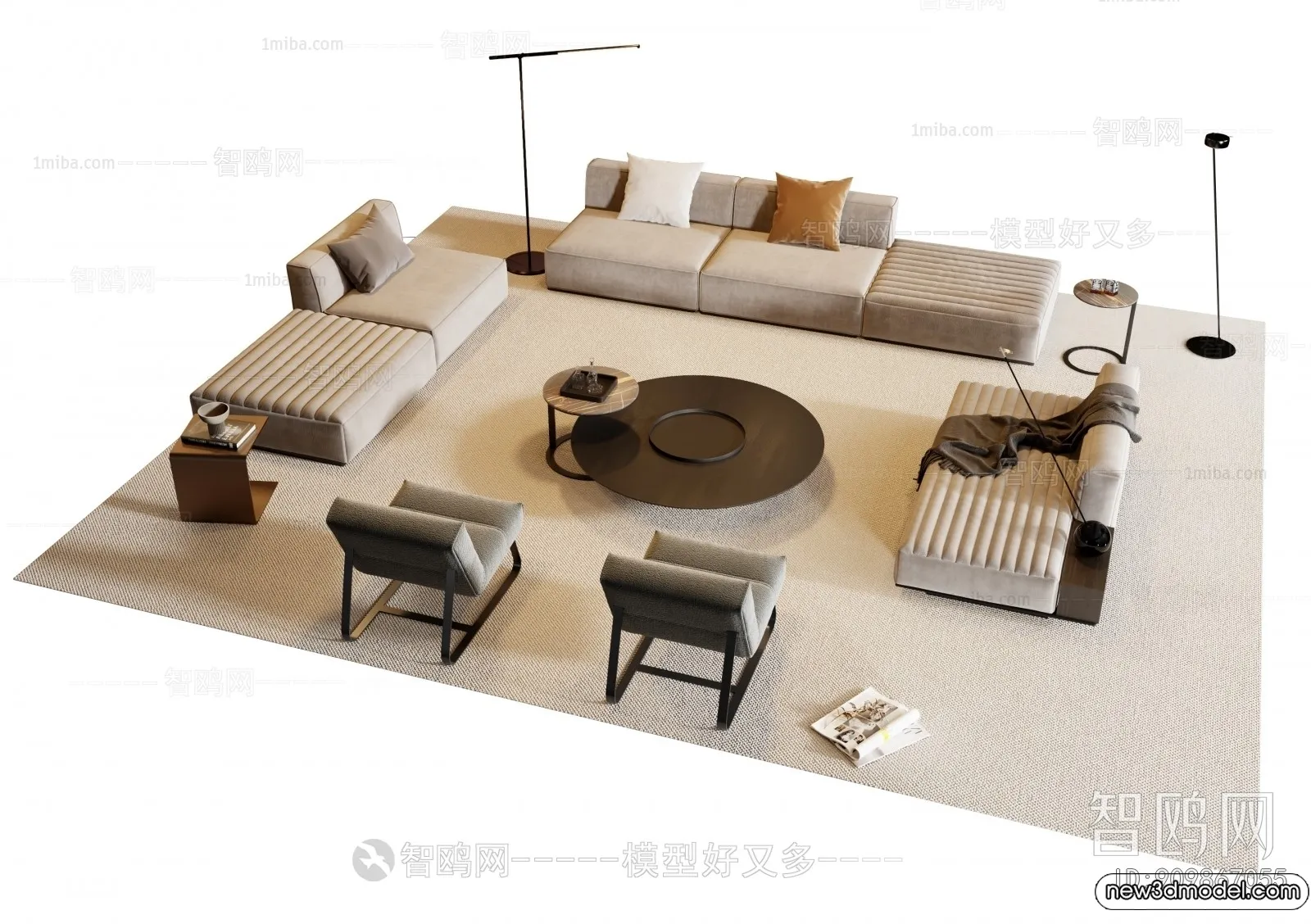 Sofa 3D Models - 3D Furniture for Living Room - 3D Interior - 305