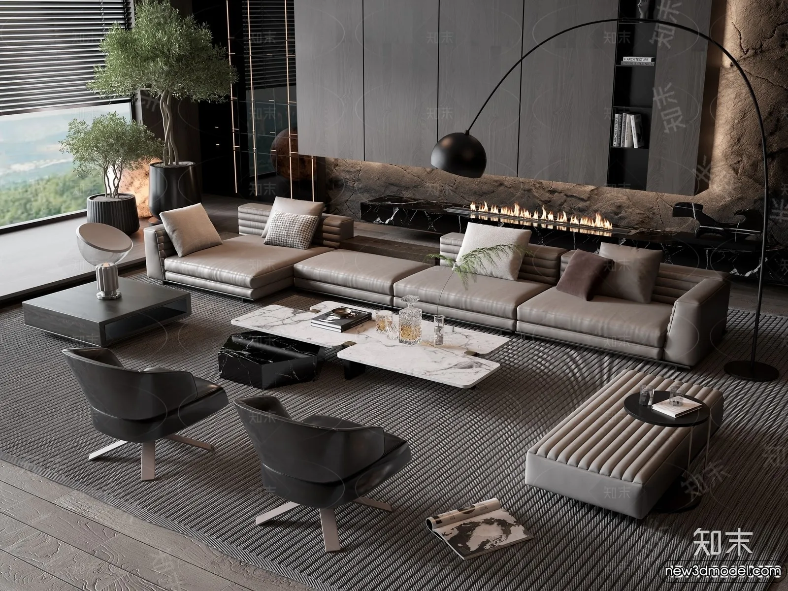 Sofa 3D Models - 3D Furniture for Living Room - 3D Interior - 306