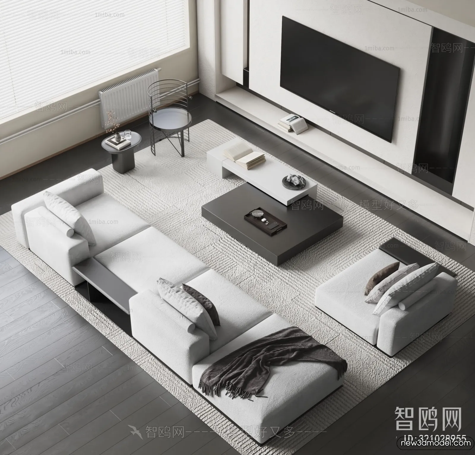 Sofa 3D Models - 3D Furniture for Living Room - 3D Interior - 308