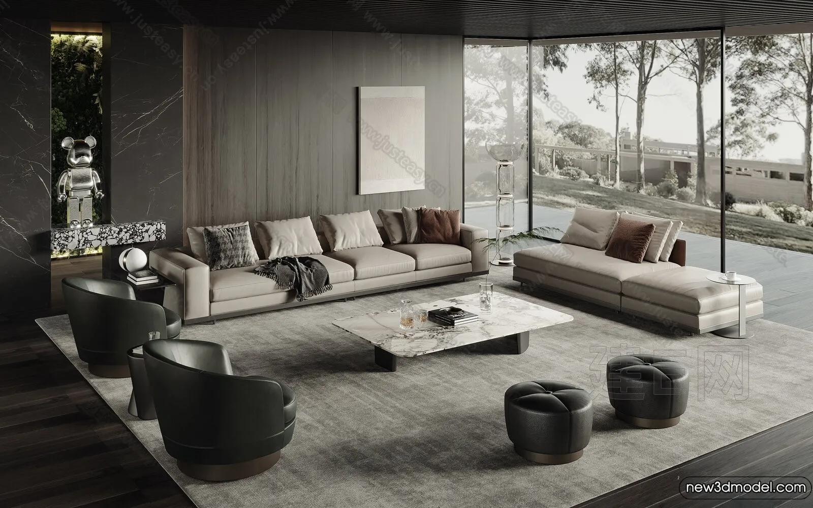 Sofa 3D Models - 3D Furniture for Living Room - 3D Interior - 310