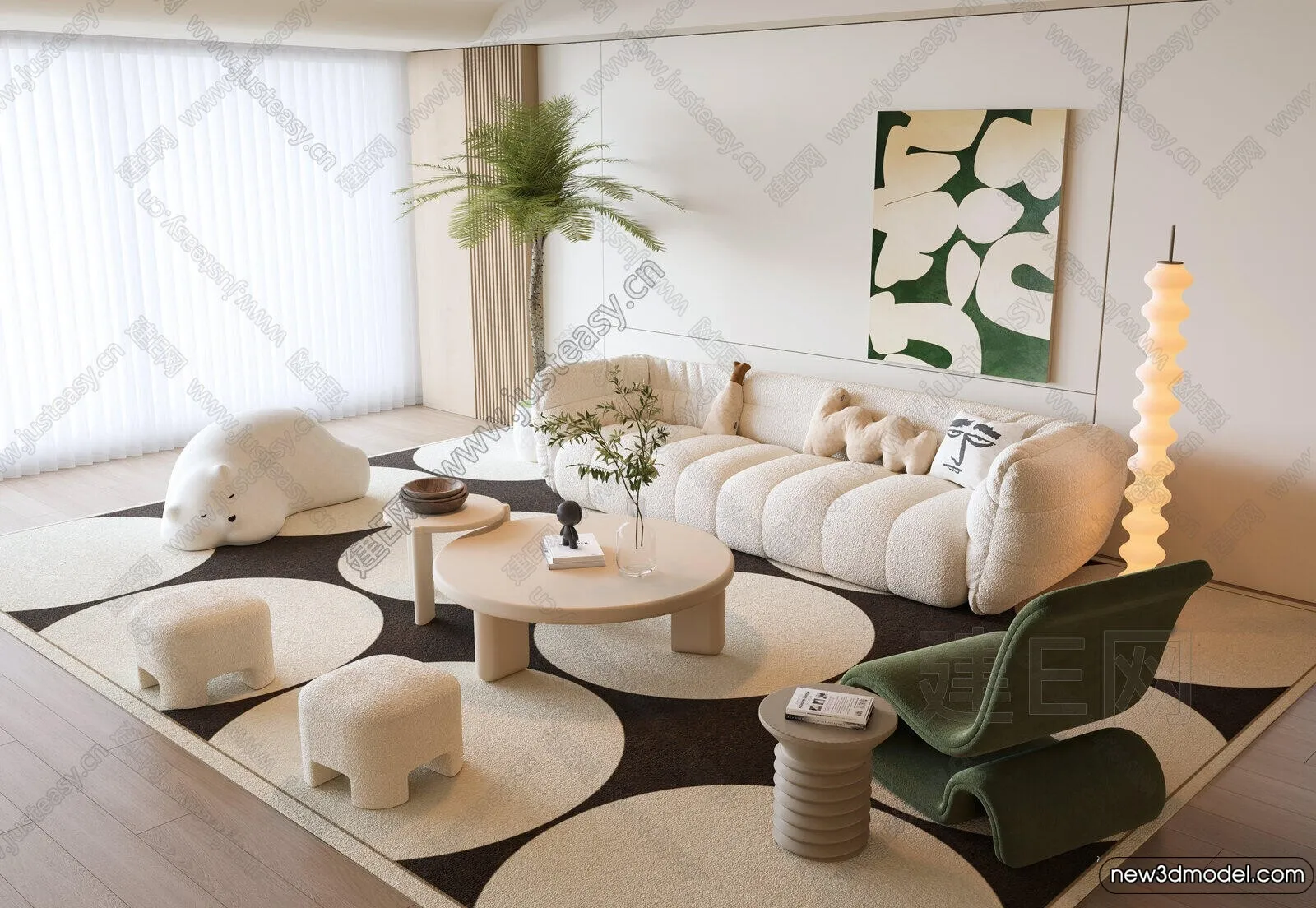 Sofa 3D Models - 3D Furniture for Living Room - 3D Interior - 312