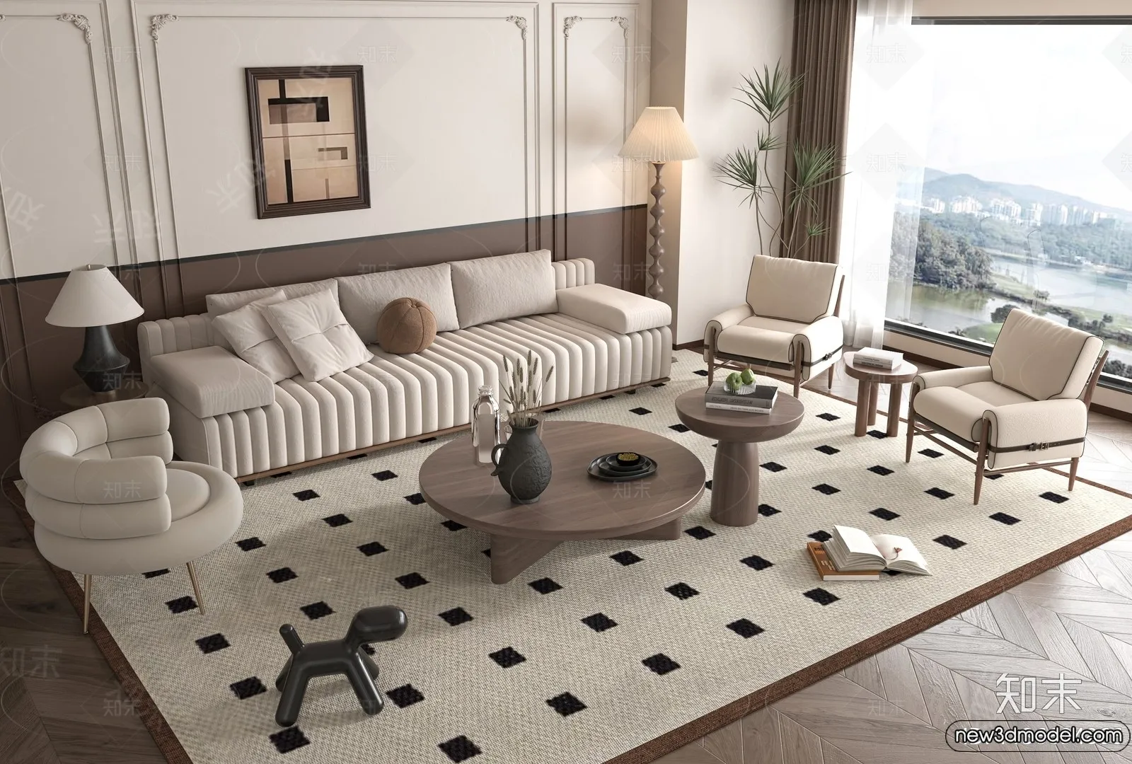 Sofa 3D Models - 3D Furniture for Living Room - 3D Interior - 313