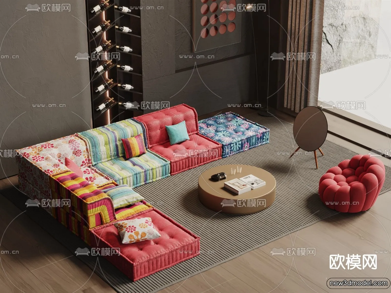 Sofa 3D Models - 3D Furniture for Living Room - 3D Interior - 314