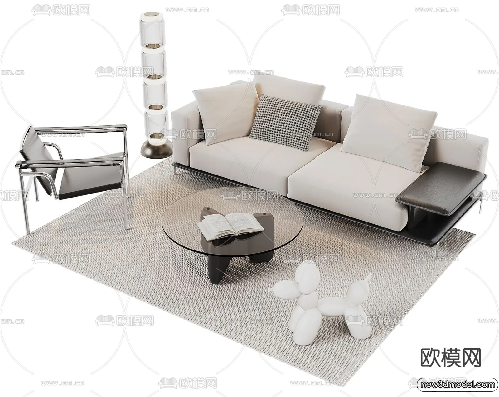 Sofa 3D Models - 3D Furniture for Living Room - 3D Interior - 316