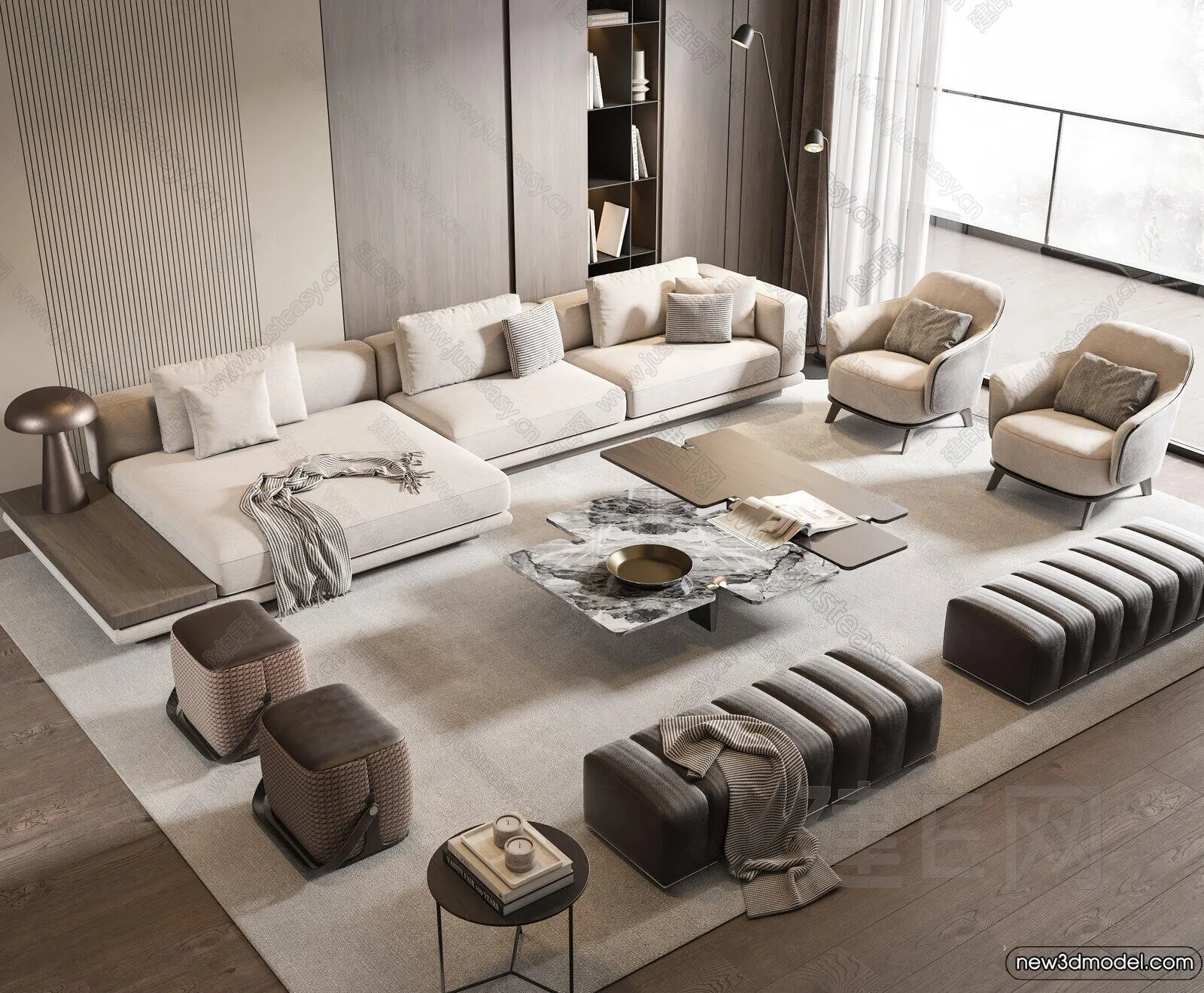 Sofa 3D Models - 3D Furniture for Living Room - 3D Interior - 317