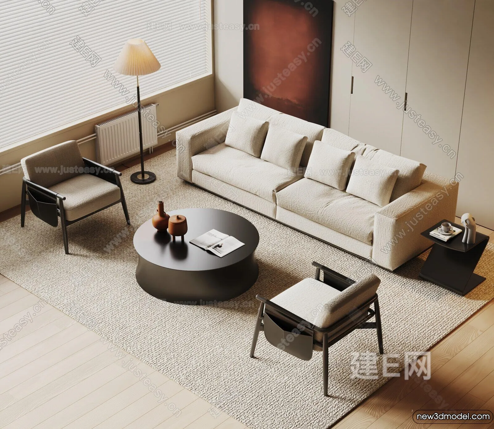 Sofa 3D Models - 3D Furniture for Living Room - 3D Interior - 318