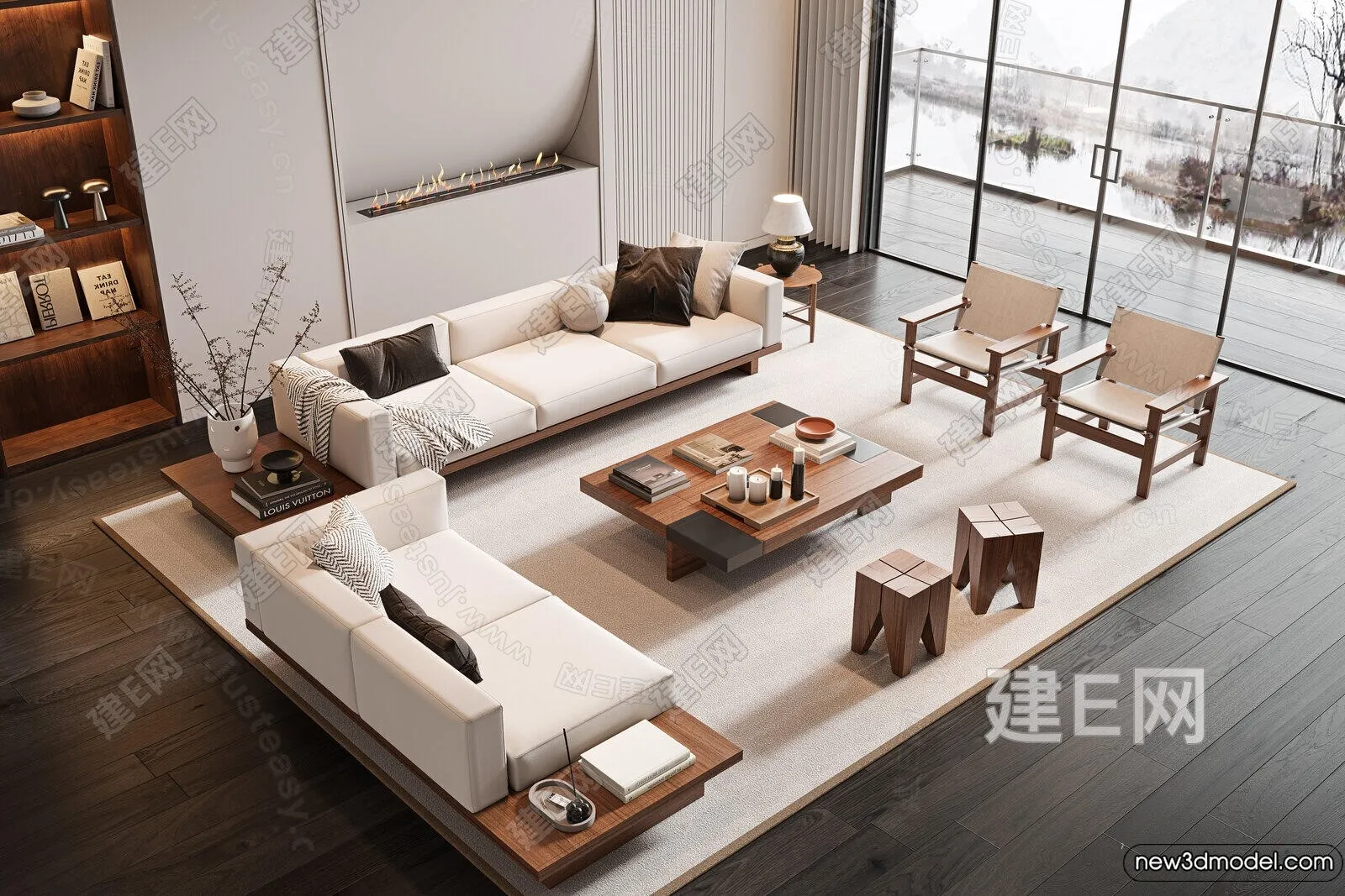 Sofa 3D Models - 3D Furniture for Living Room - 3D Interior - 319