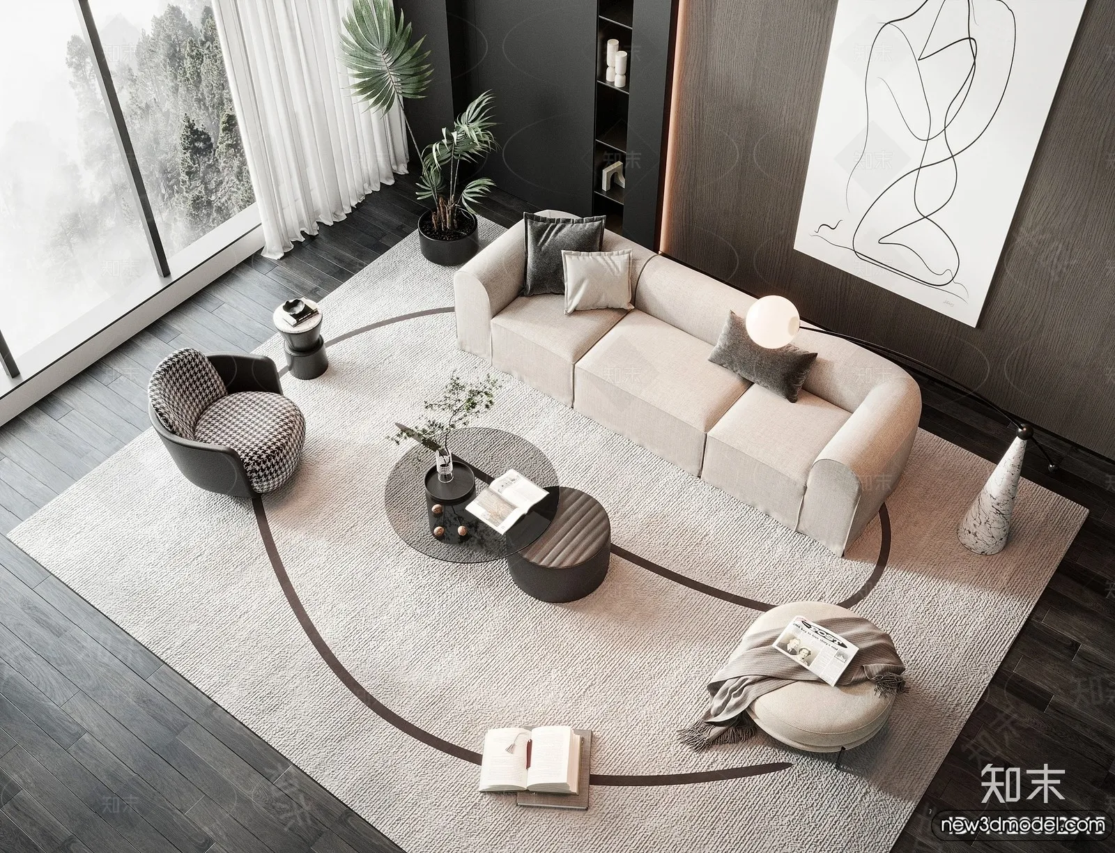 Sofa 3D Models - 3D Furniture for Living Room - 3D Interior - 320