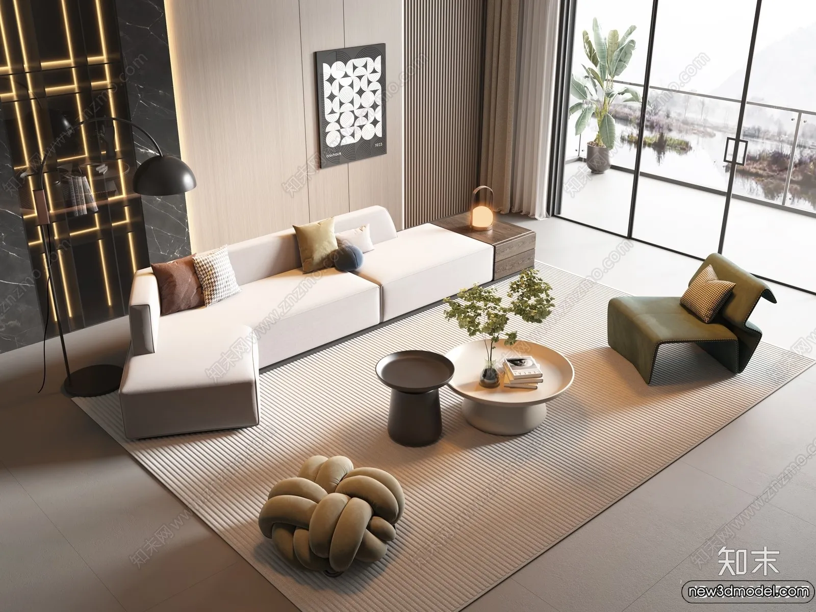 Sofa 3D Models - 3D Furniture for Living Room - 3D Interior - 322