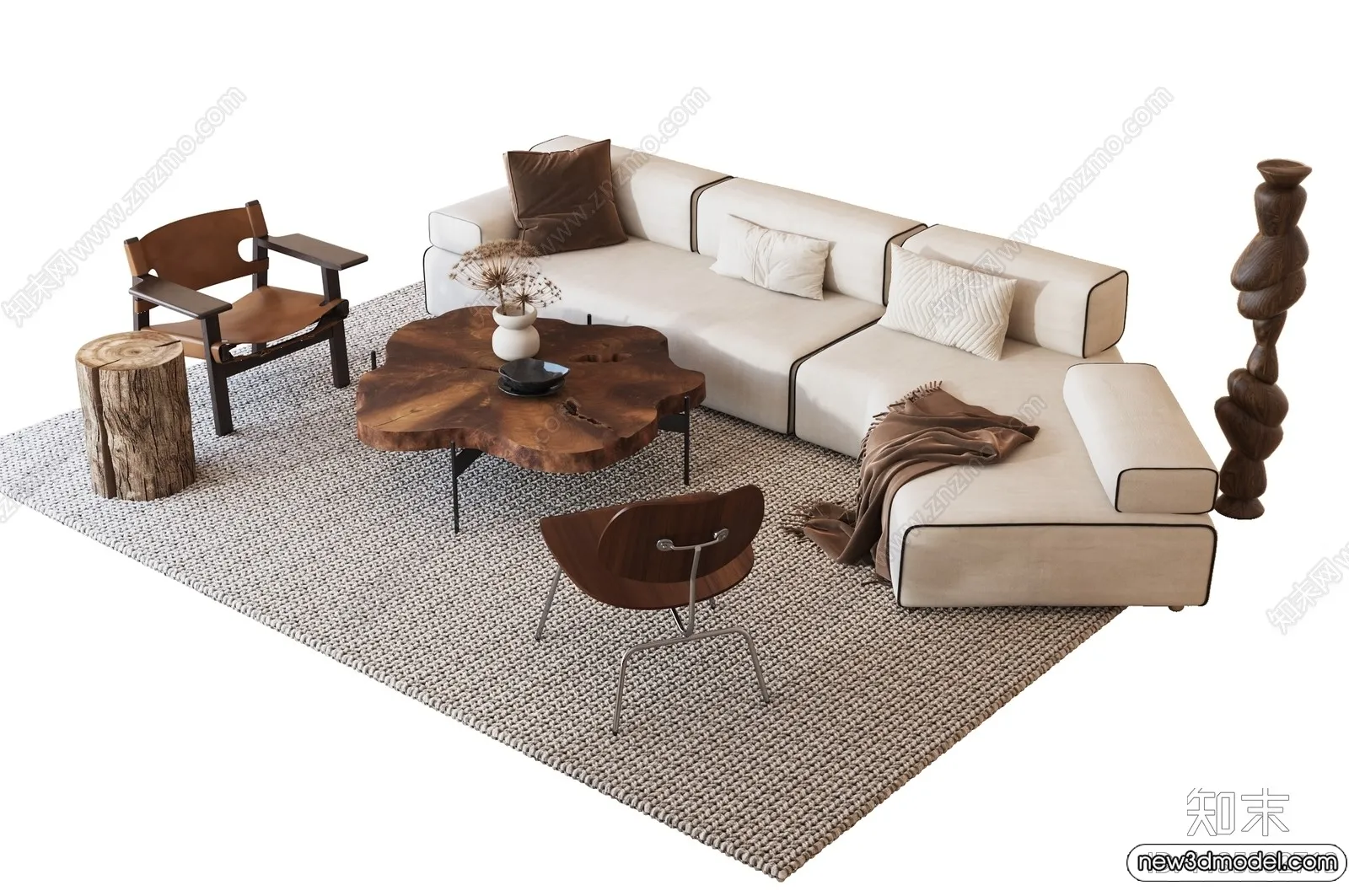 Sofa 3D Models - 3D Furniture for Living Room - 3D Interior - 323