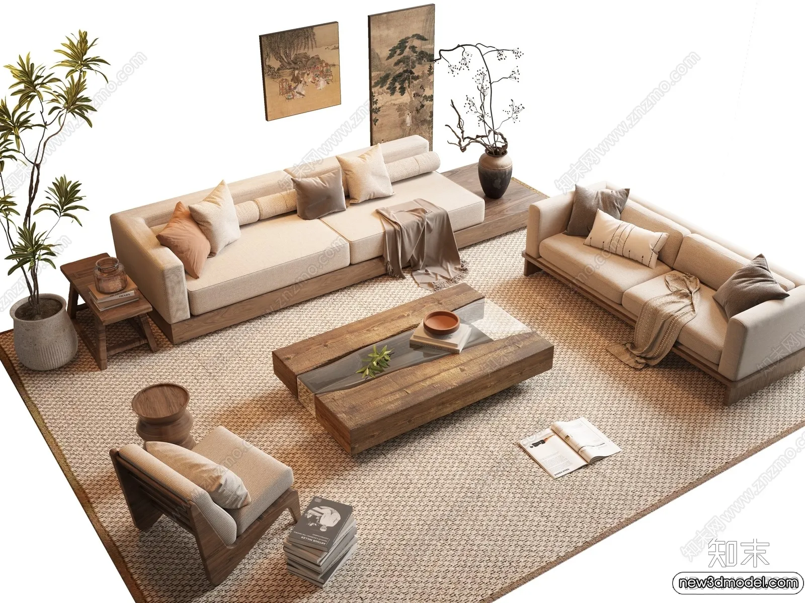 Sofa 3D Models - 3D Furniture for Living Room - 3D Interior - 324