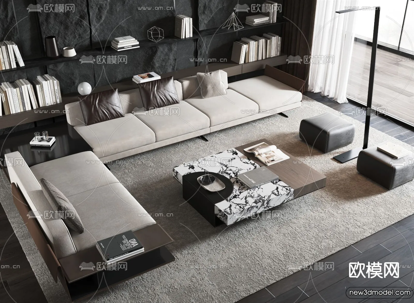 Sofa 3D Models - 3D Furniture for Living Room - 3D Interior - 326
