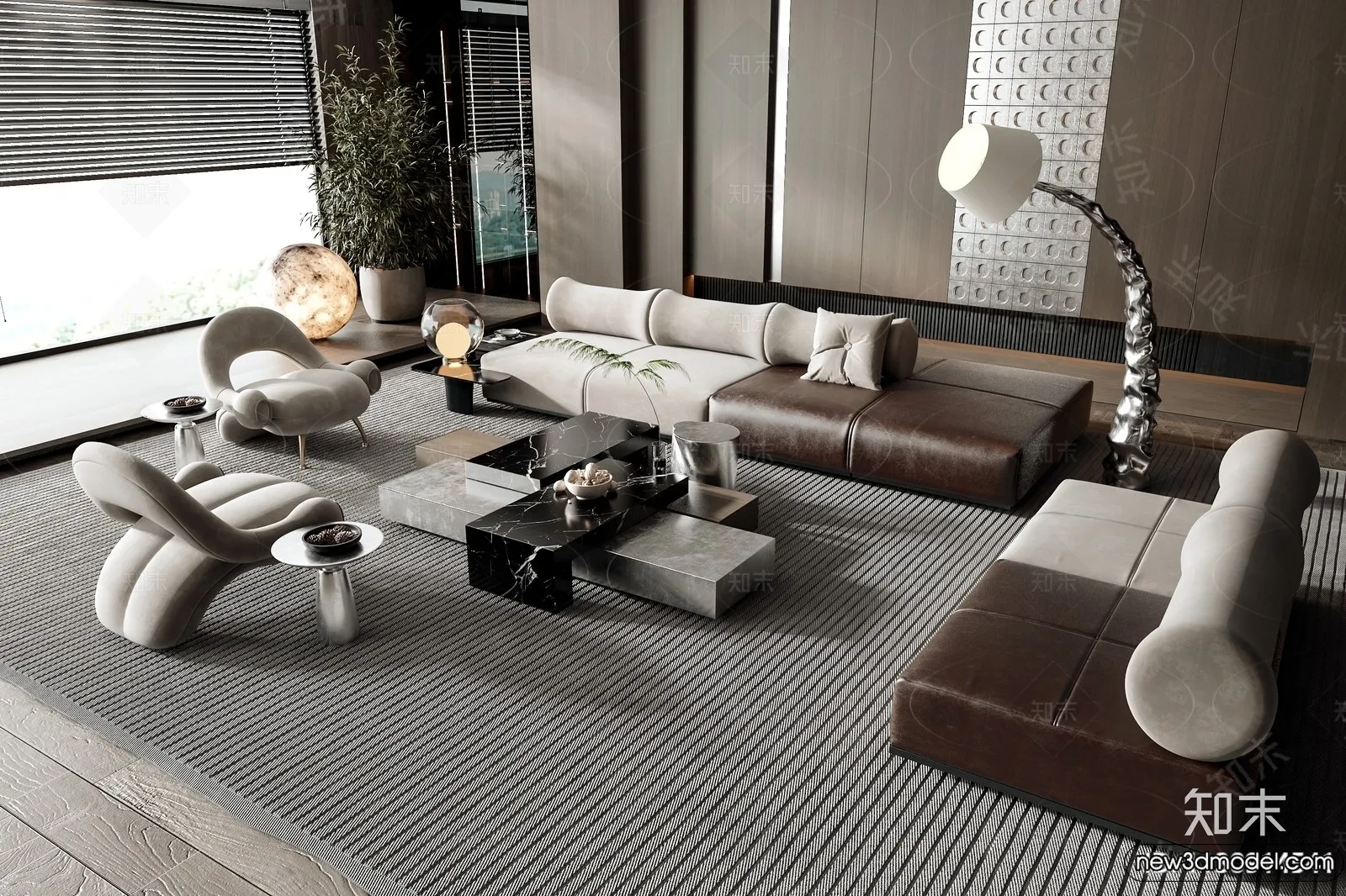 Sofa 3D Models - 3D Furniture for Living Room - 3D Interior - 327