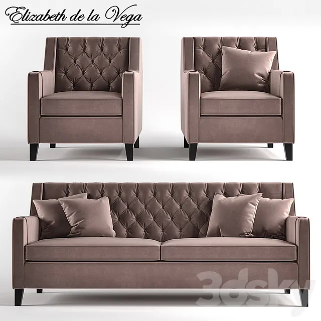 Sofa A49. armchair C49 3DModel