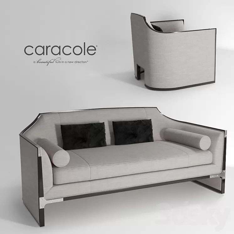 Sofa and armchair Caracole Simply Put 3D Model