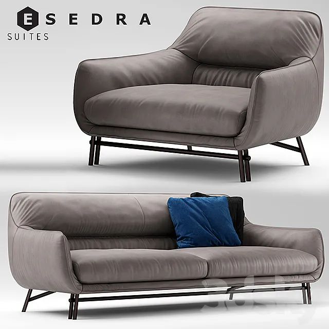 Sofa and armchair Esedra by Prospettive VENICE Sofa 3DModel