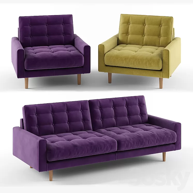 Sofa and armchair Fenner from Habitat 3D Model
