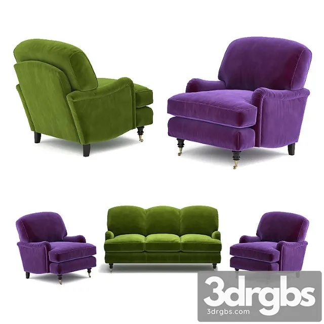Sofa and armchair lady may 3D Model Free