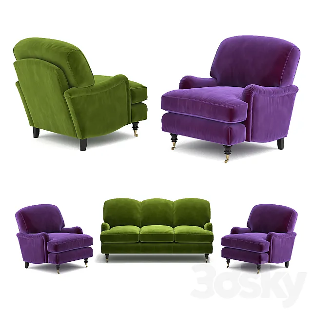 Sofa and armchair Lady May 3DModel