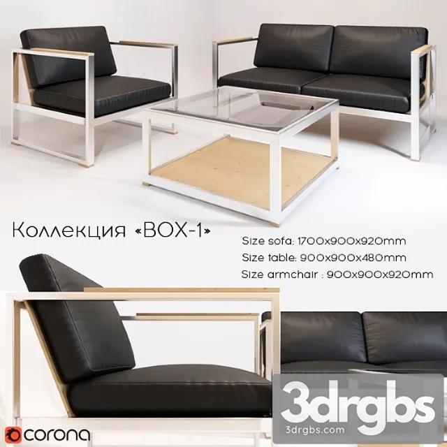 Sofa and armchair (office furniture in the style of loft) 2 3D Model Free
