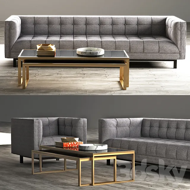Sofa and armchair RH MADISON UPHOLSTERED SOFA and CHAIR 3D Model