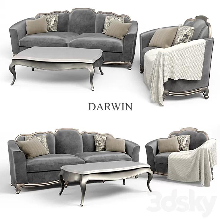 Sofa and Chair Darwin 3D Model