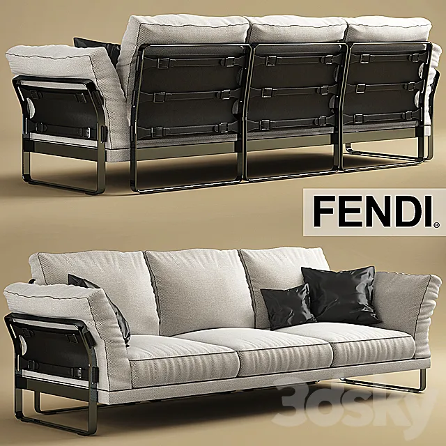 sofa and chair fendi casa metropolitan 3DModel