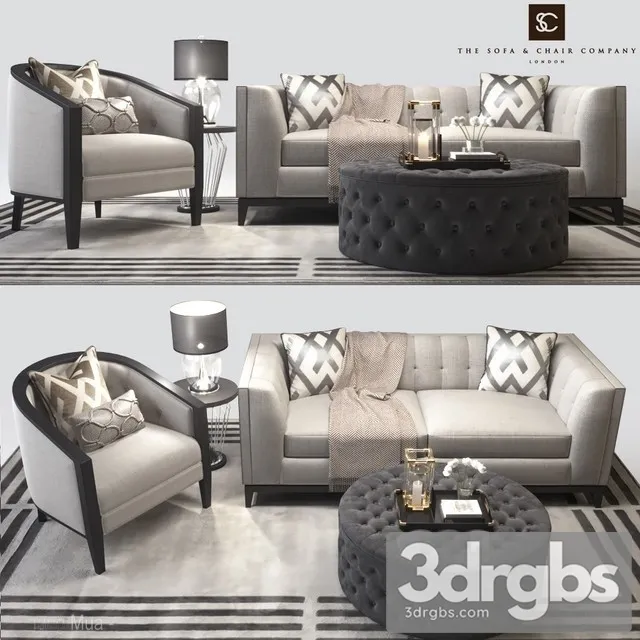 Sofa And Company Living Set 01 3D Model Free
