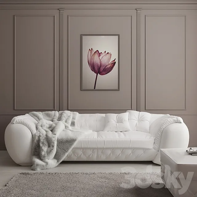 Sofa and ottoman Cortezari lapo 3DModel