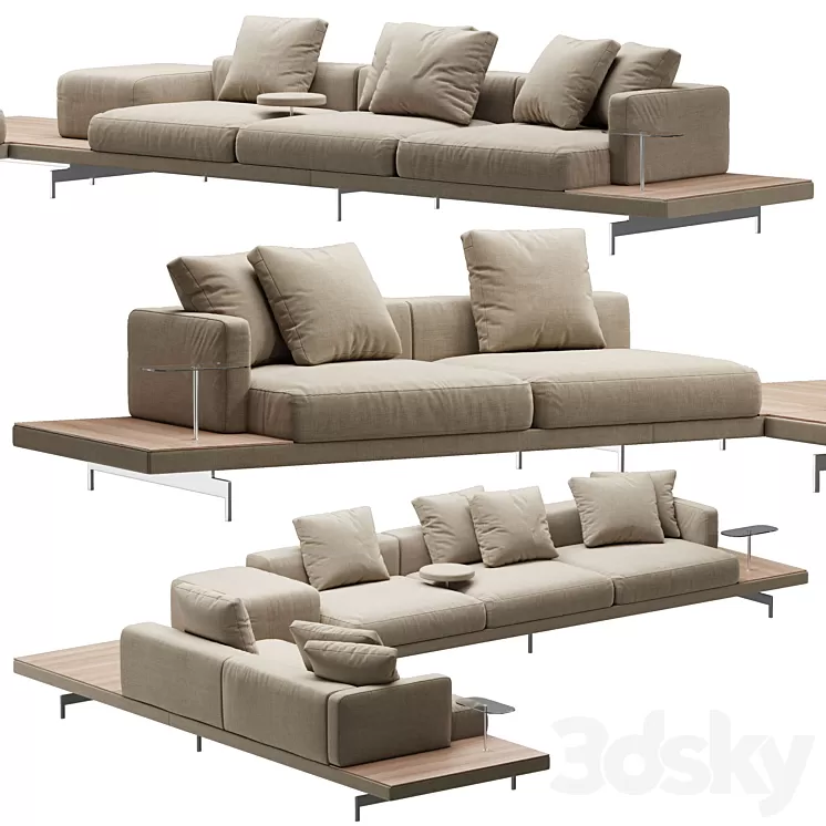 Sofa B & B italia Dock model 1 3D Model