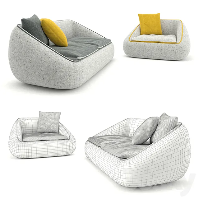 Sofa (Bamboo Sofa Bamboo Chair) Design by Alf DaFre. 3D Model