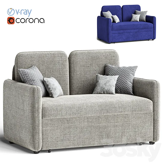 sofa bed Cases Textile Light 3D Model