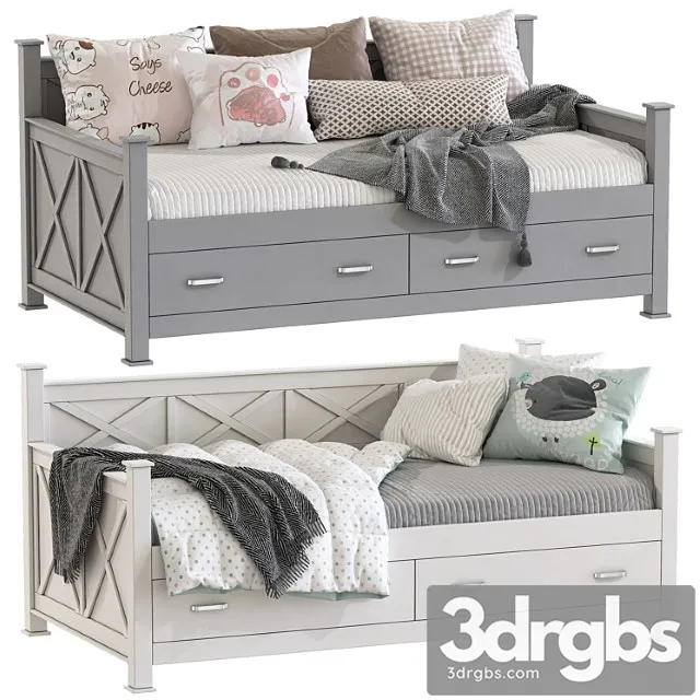 Sofa bed pasadena twin solid wood daybed 2 3D Model Free