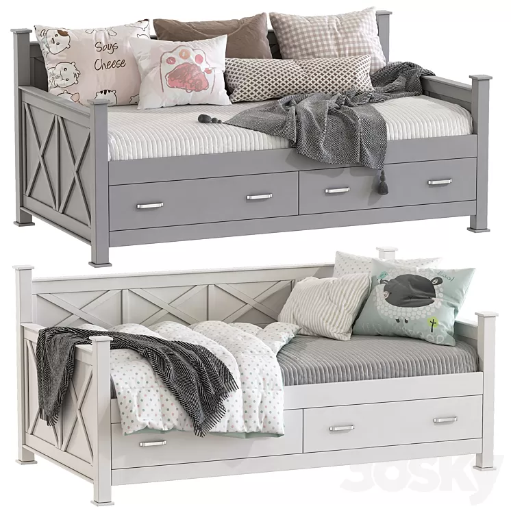 Sofa bed Pasadena Twin Solid Wood Daybed 3D Model