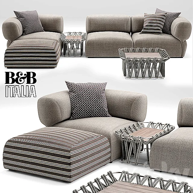 Sofa Butterfly BT007 Sofa B & B Italia 3D Model
